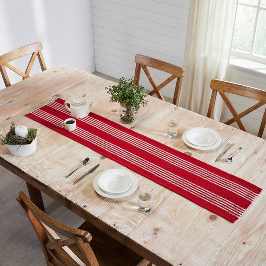 Arendal Red Stripe Runner Fringed 12"x60"