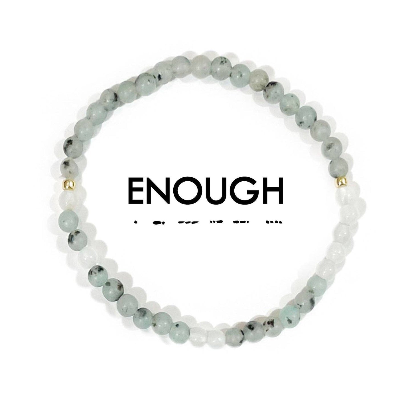 Morse Code Bracelet | ENOUGH: Cloudy Glass & Jasper