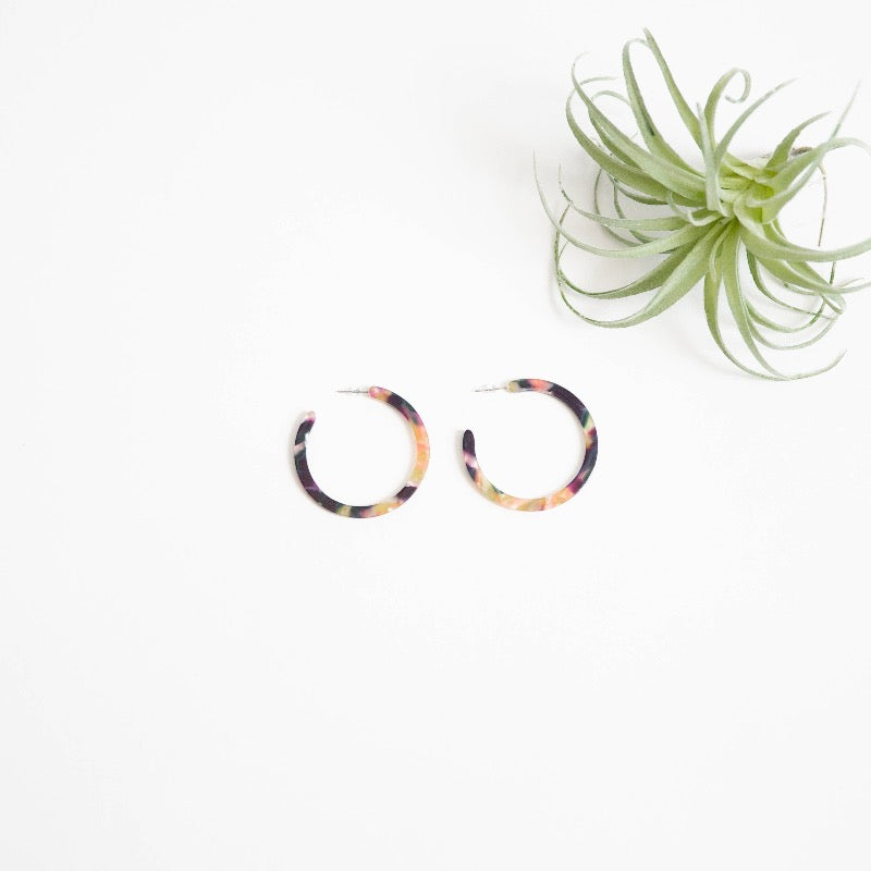 Dark Multi-Color Tortoise Hoop