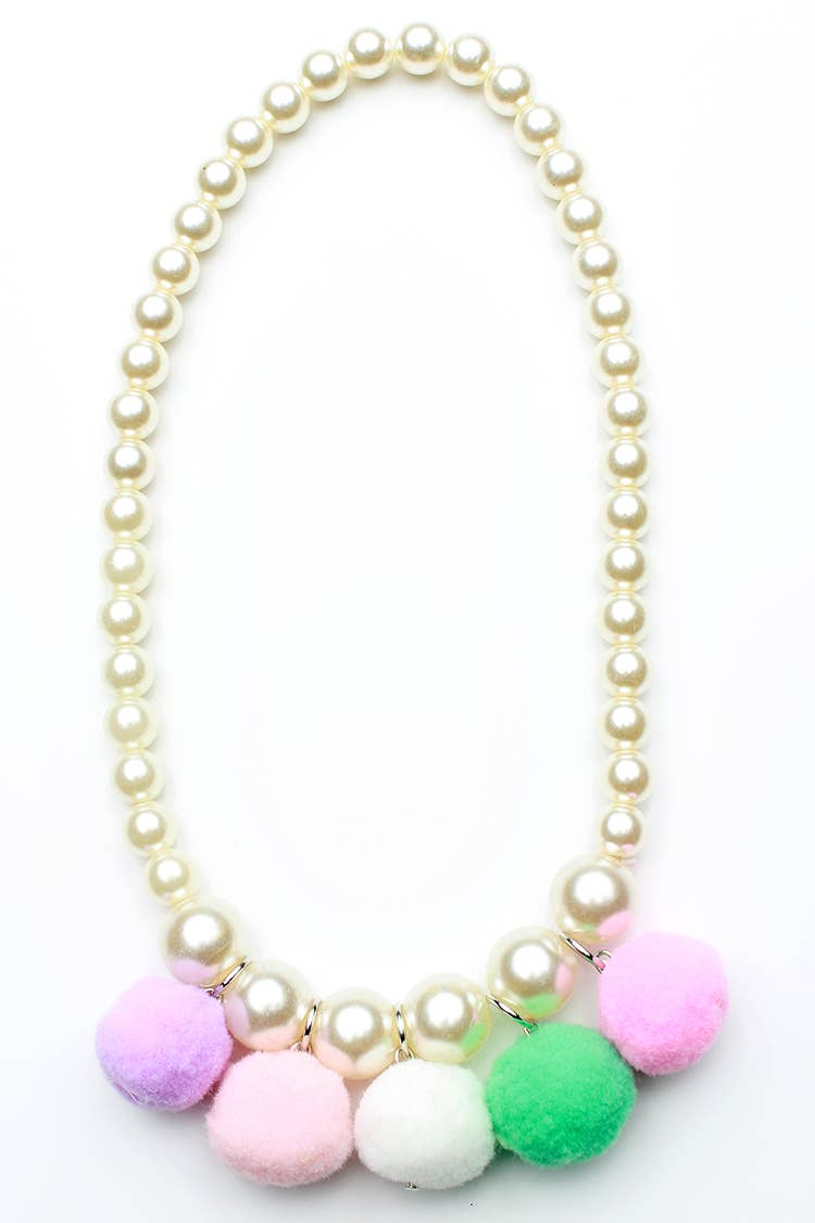 Pastel Pom Pom Necklace