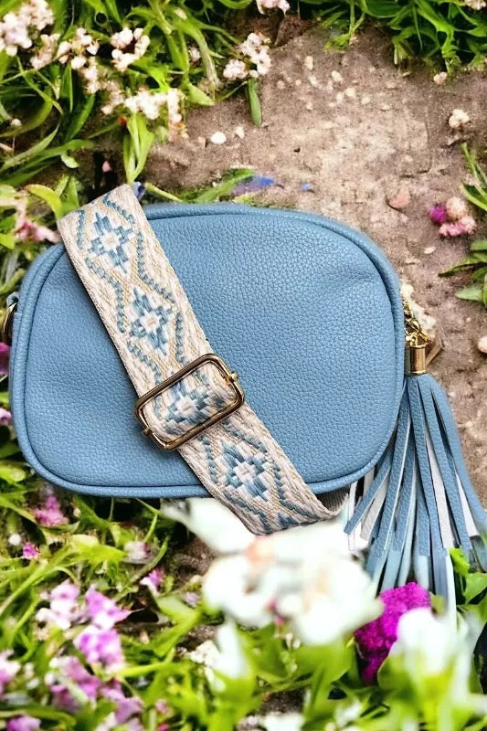 Kids (or Adults) Crossbody w/guitar strap - Dusty Blue