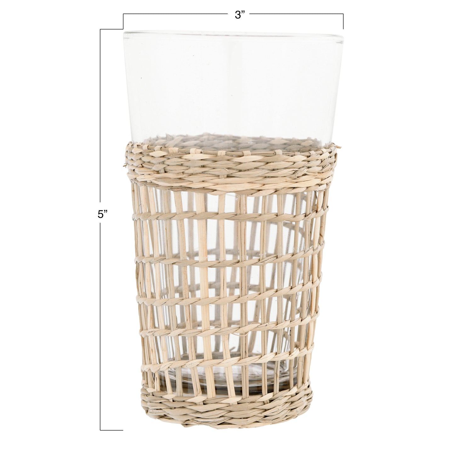 Glass with seagrass wrap