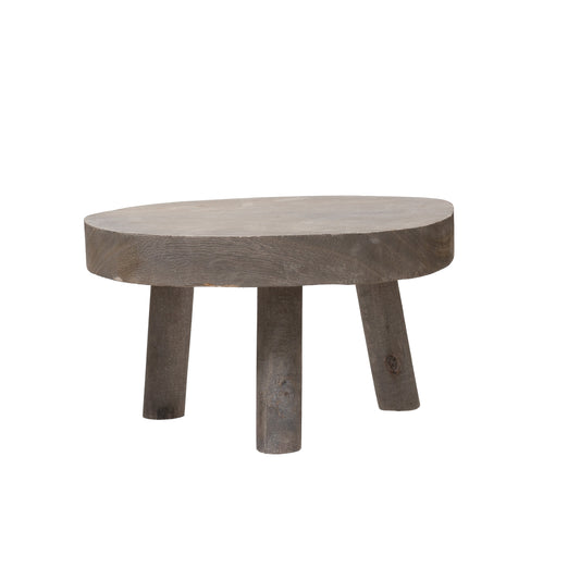 Paulownia Wood Pedestal with Grey Wash