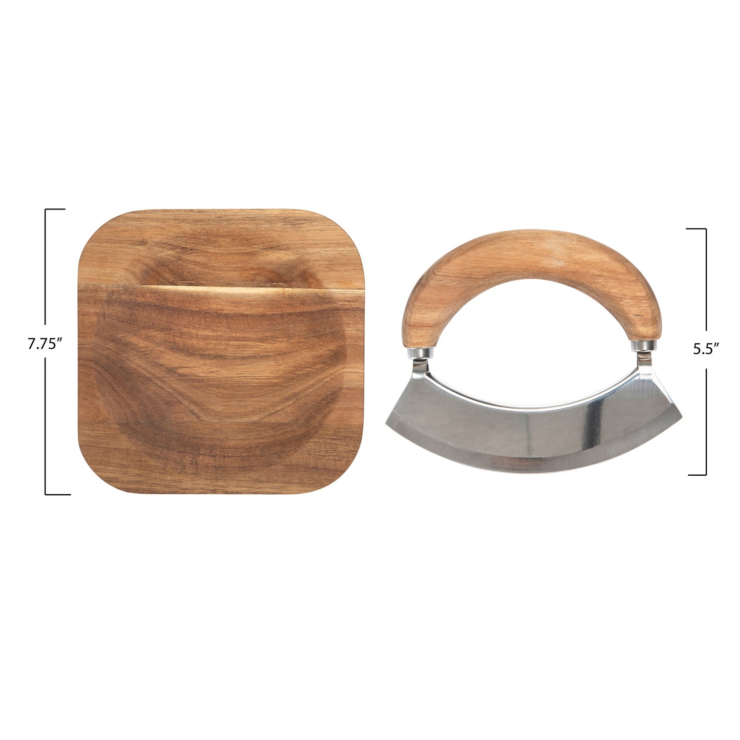 Mezzaluna with Cutting Board, Set of 2