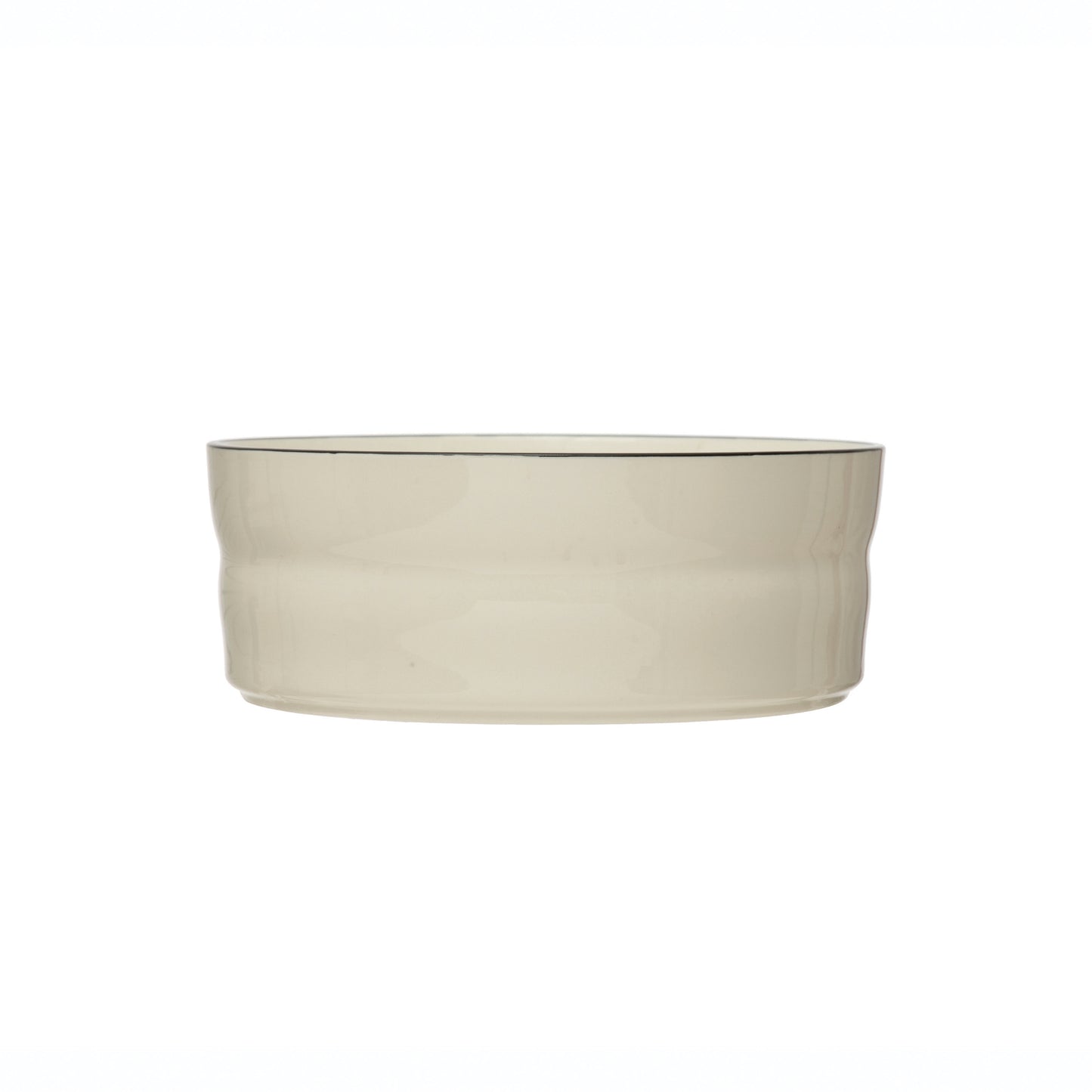 Stoneware Pet Bowl with Black Rim - large