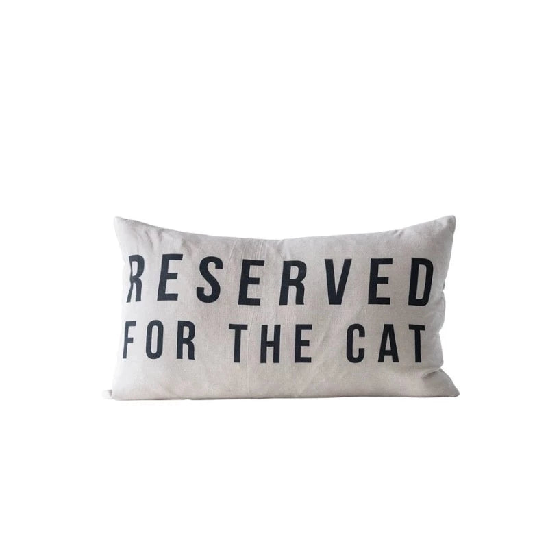 Reserved For The Cat Cotton Lumbar Pillow