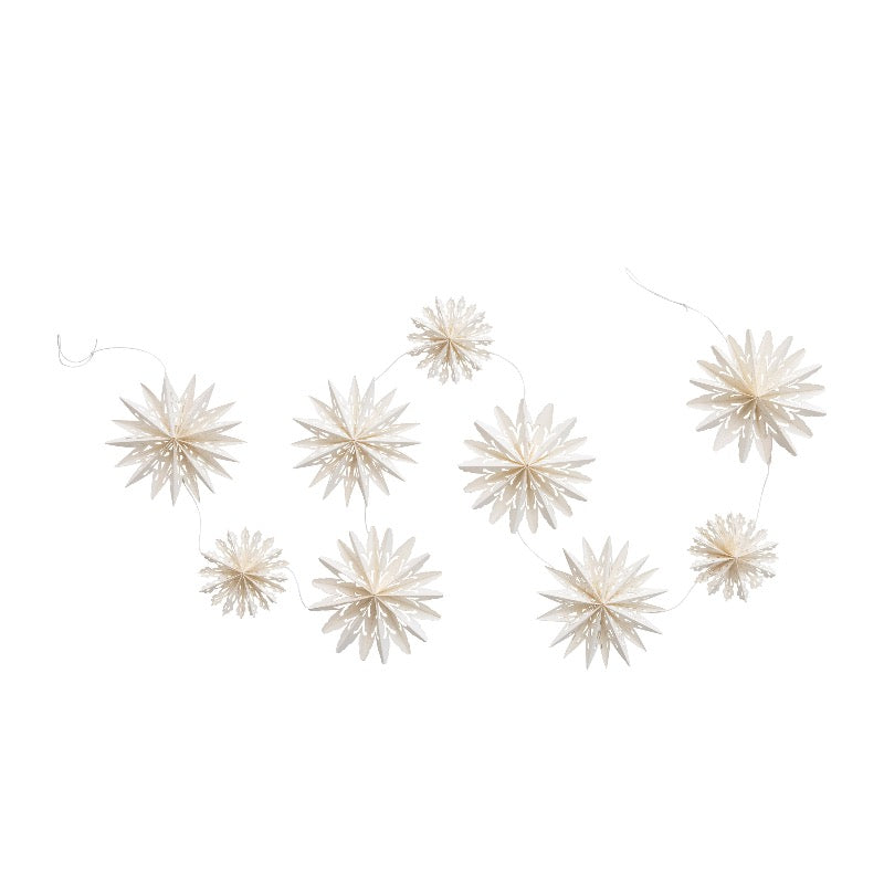 Snowflake Garland in Kraft Box, White