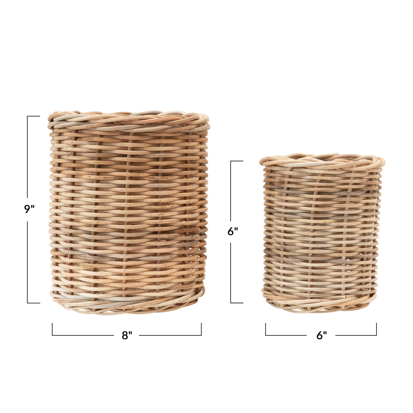 Hand-Woven Wicker Basket/Container - 2 sizes