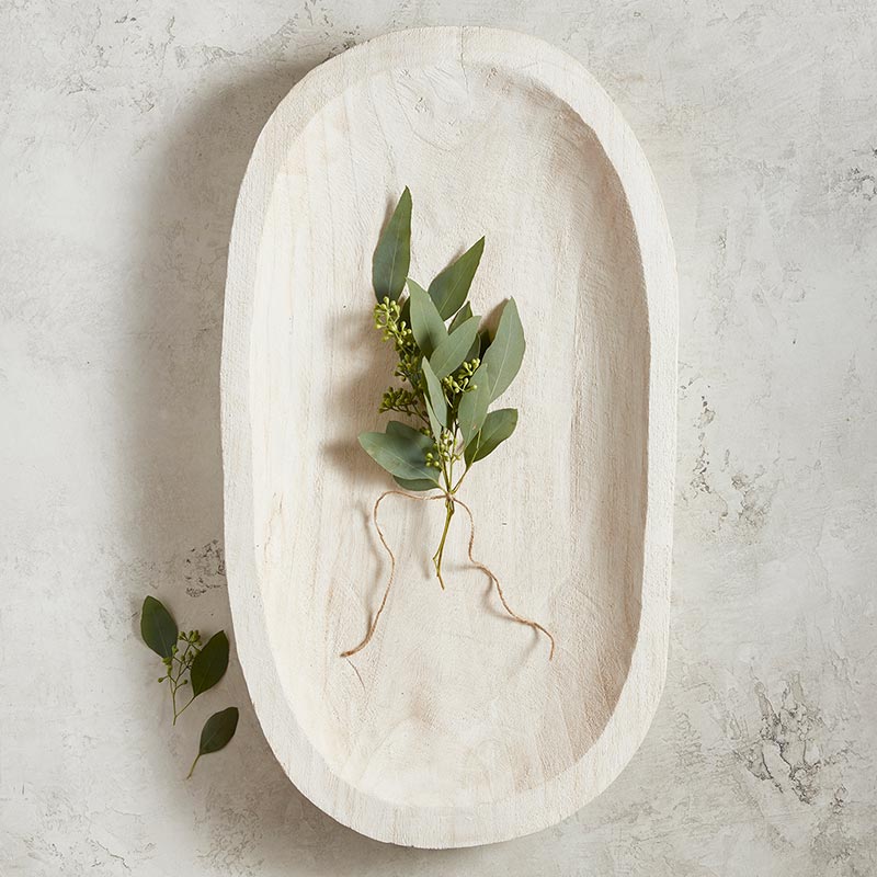 Hand-Carved Paulownia Wood Bowl