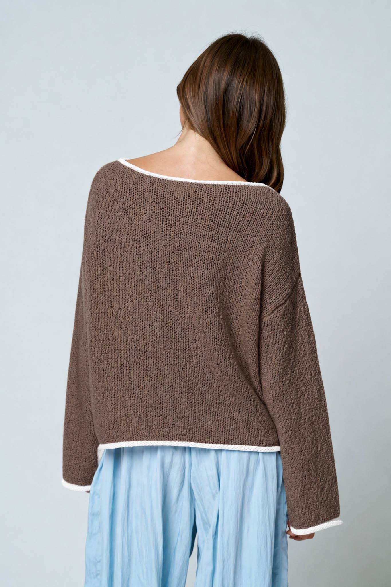 Boat Neck Knit Sweater