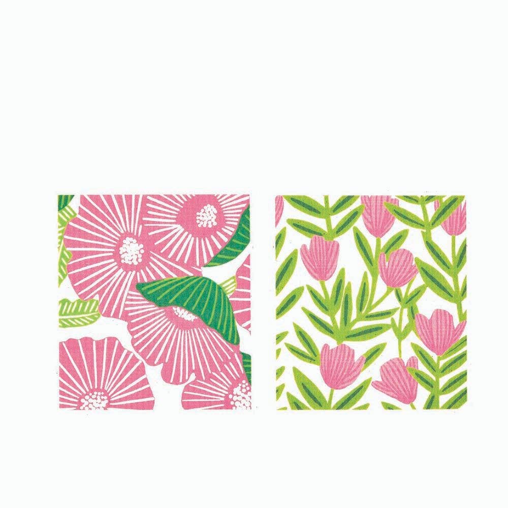 Poppy/ Papaver blu Cloths Reusable Sponge-Cloth, Set of 2