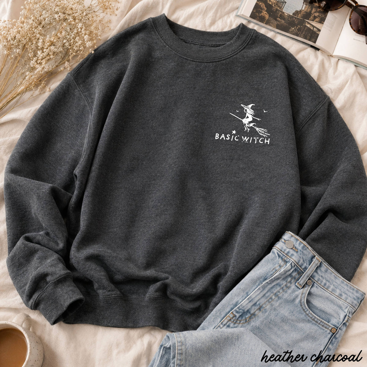 Pocket Basic Witch Sweatshirt - heather charcoal