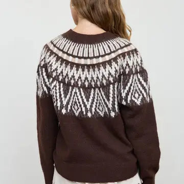 Faire Isle Pullover - Brown