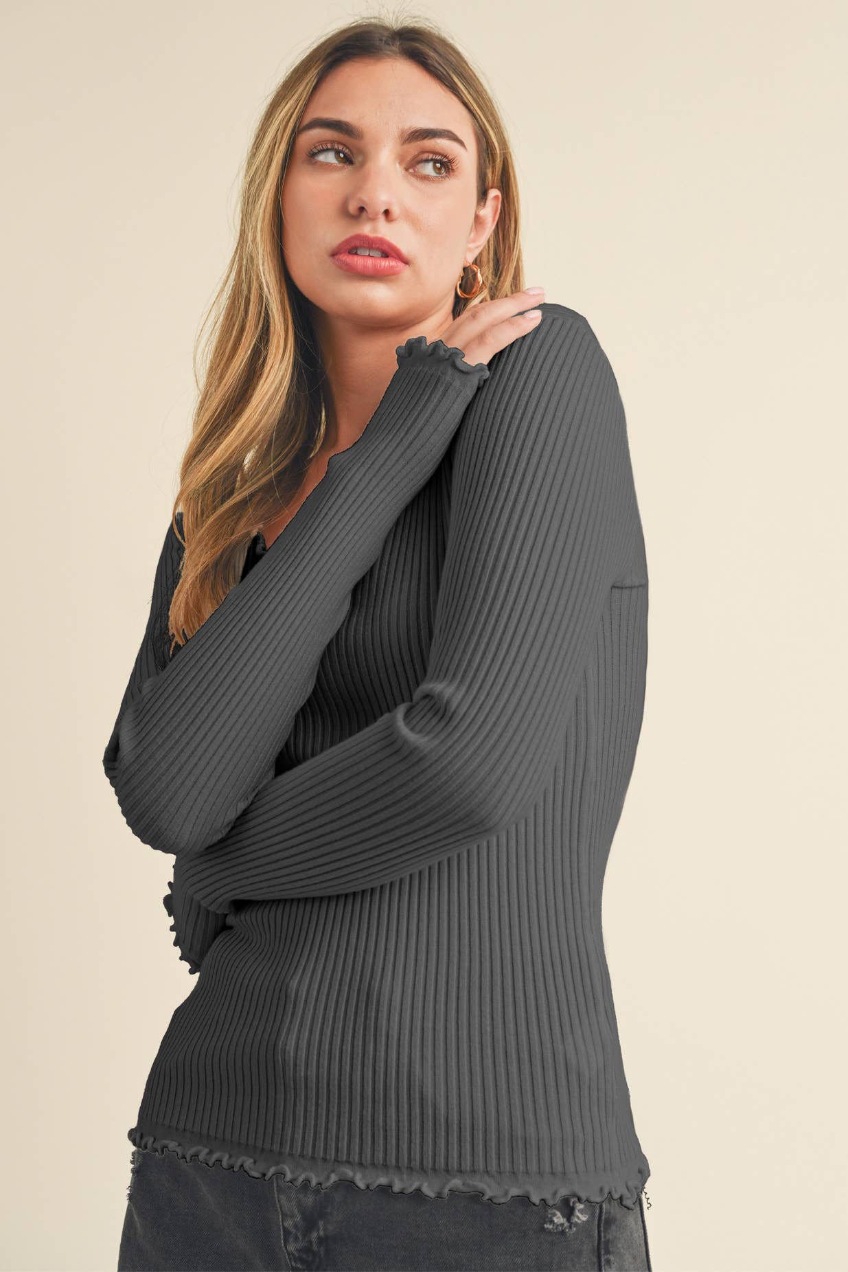 Adalie Top -Charcoal