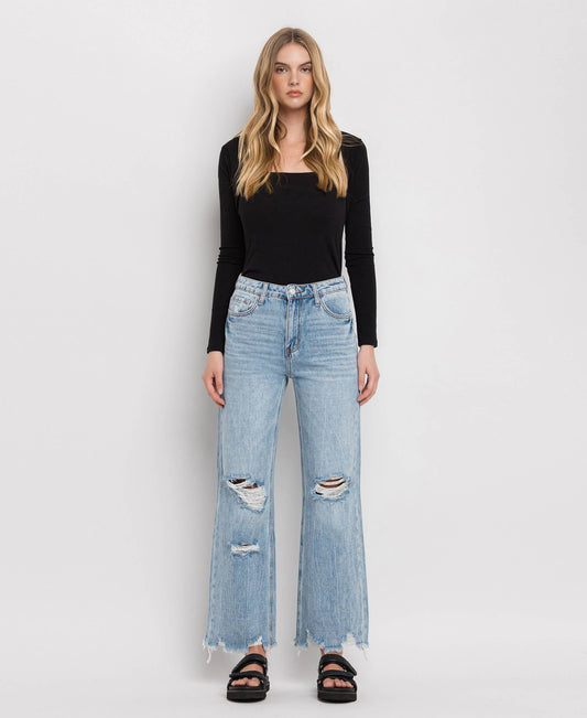 90'S Vintage Super High Rise Flare Jeans