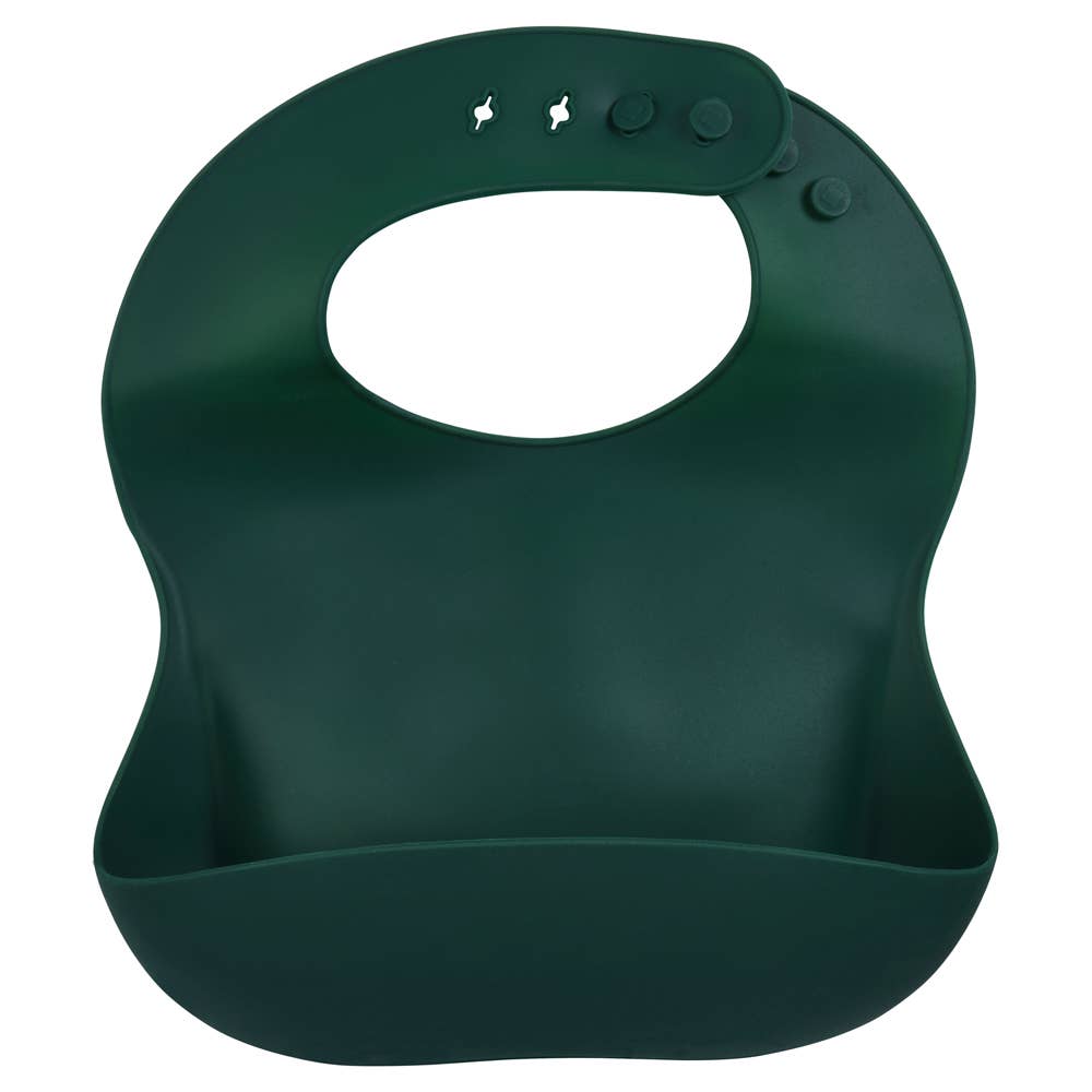 Forrest Green Print Silicone Bib with Crumb Catcher