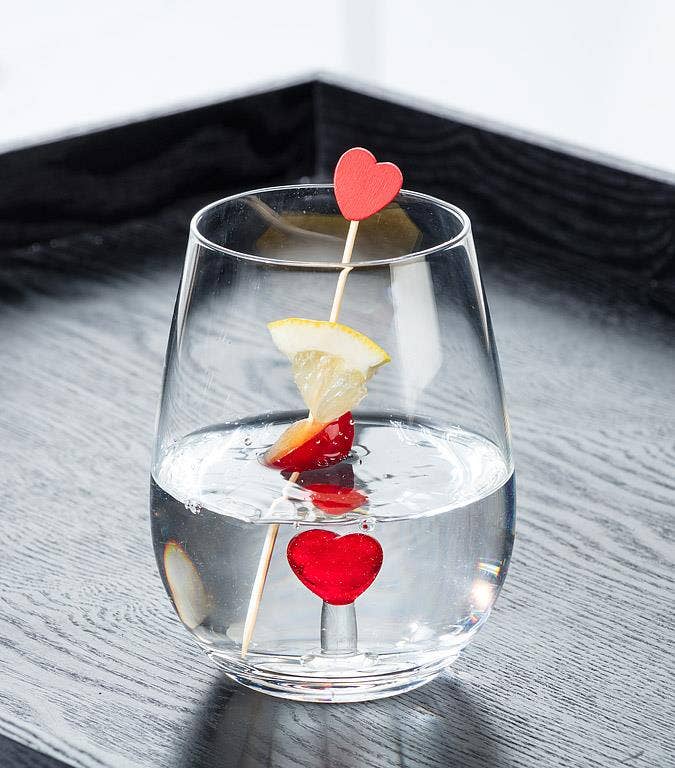 Heart Icon Stemless Wine Glass