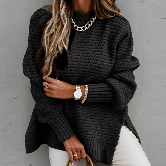 Chunky Knit Side Slit Sweater