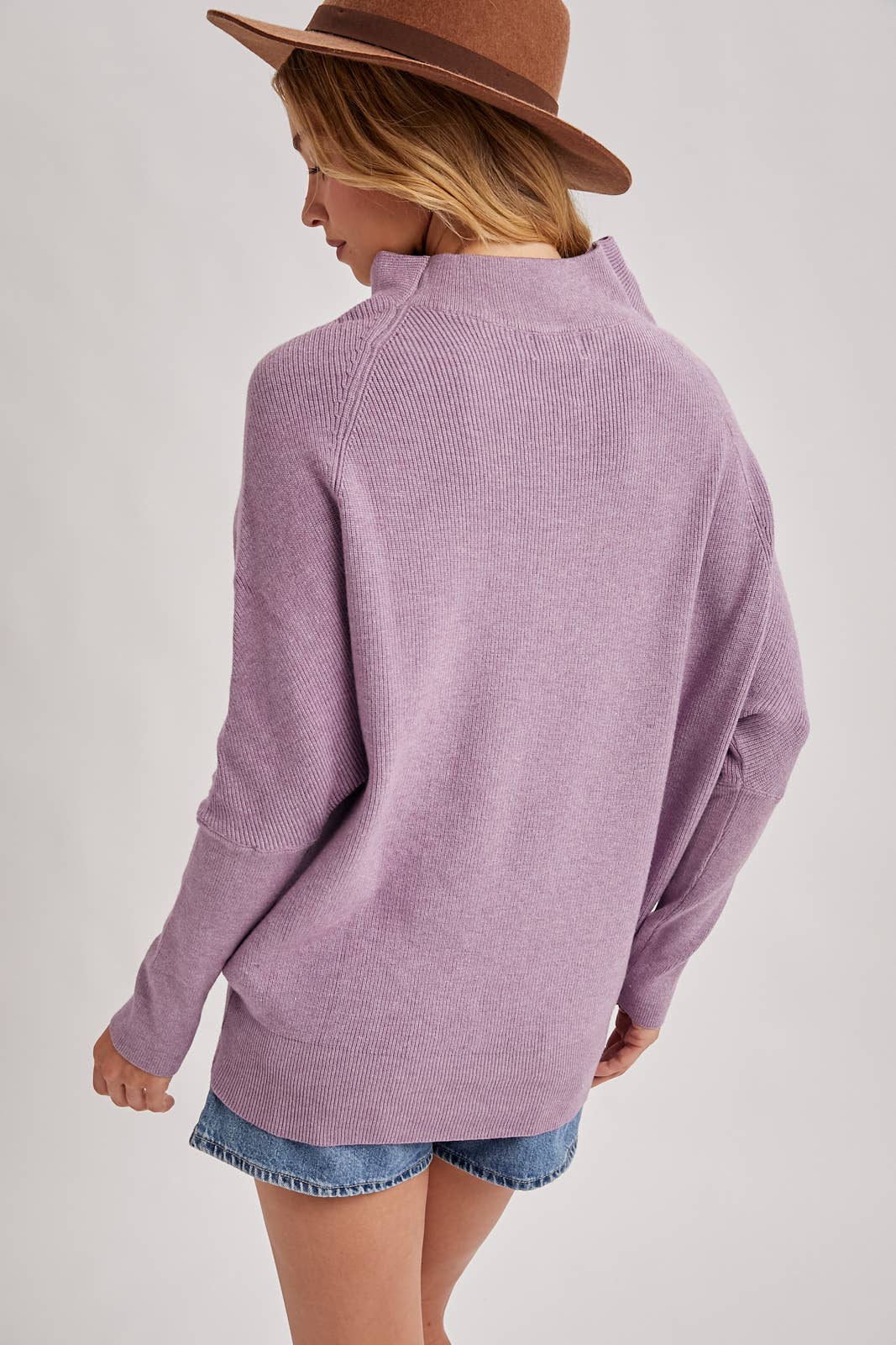 Slouch Neck Sweater - Lavender