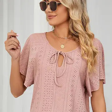 Eyelet Blouse - Mauve