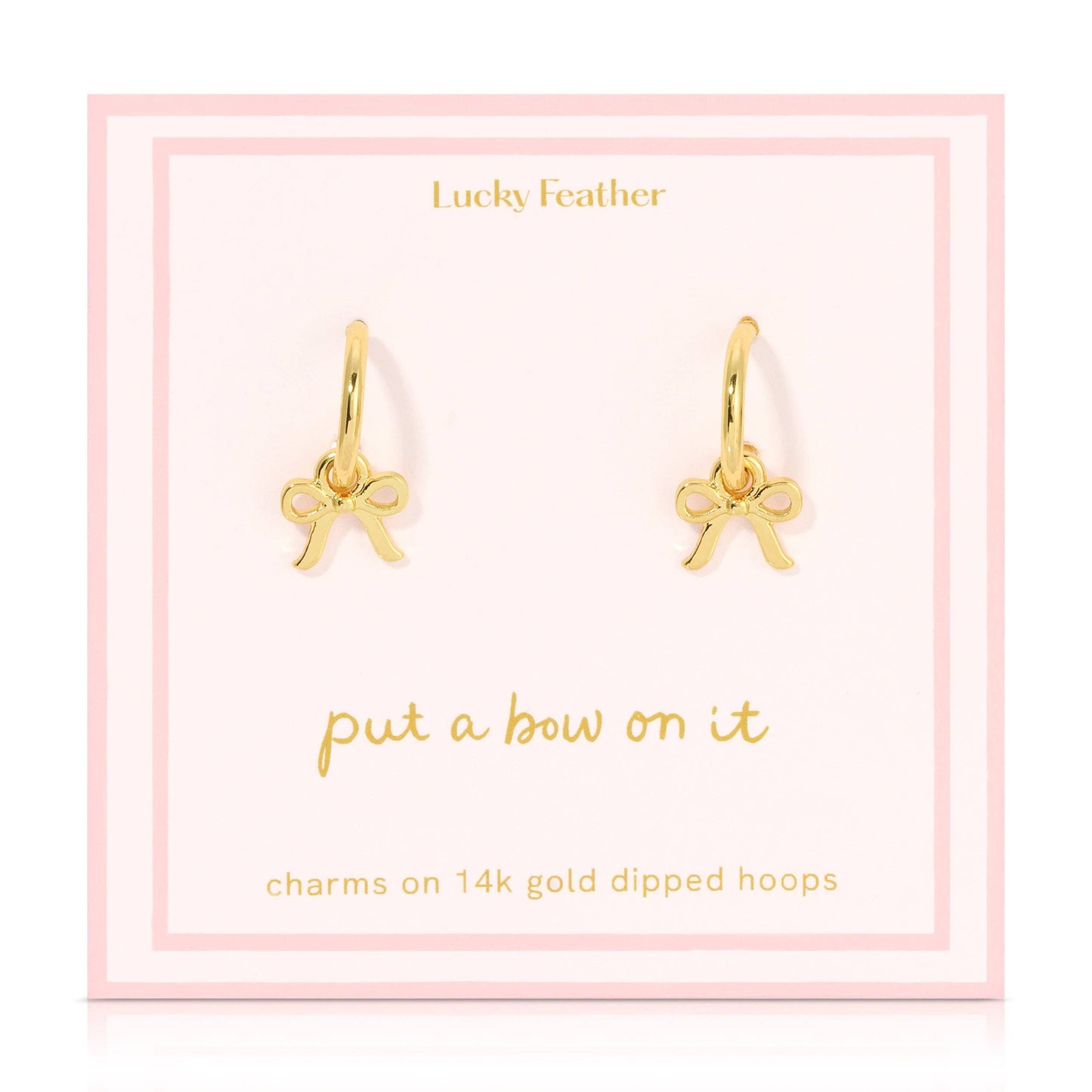 Beautiful Bows - Bow Charm Hoops - Gold