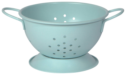 Matte Steel Robins Egg Blue Colander Small