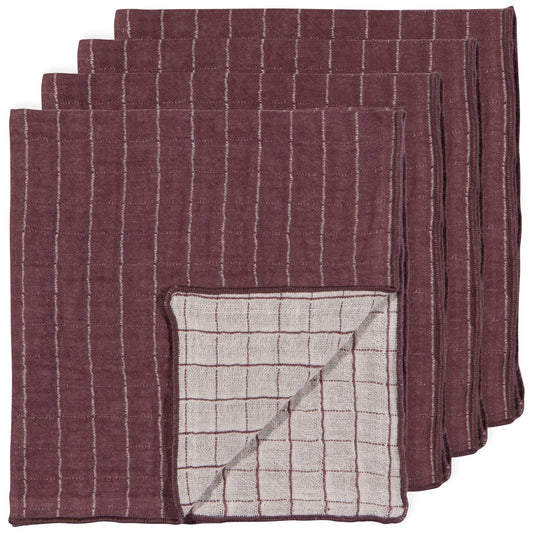 Ash Plum Double Weave Napkins -  Set of 4