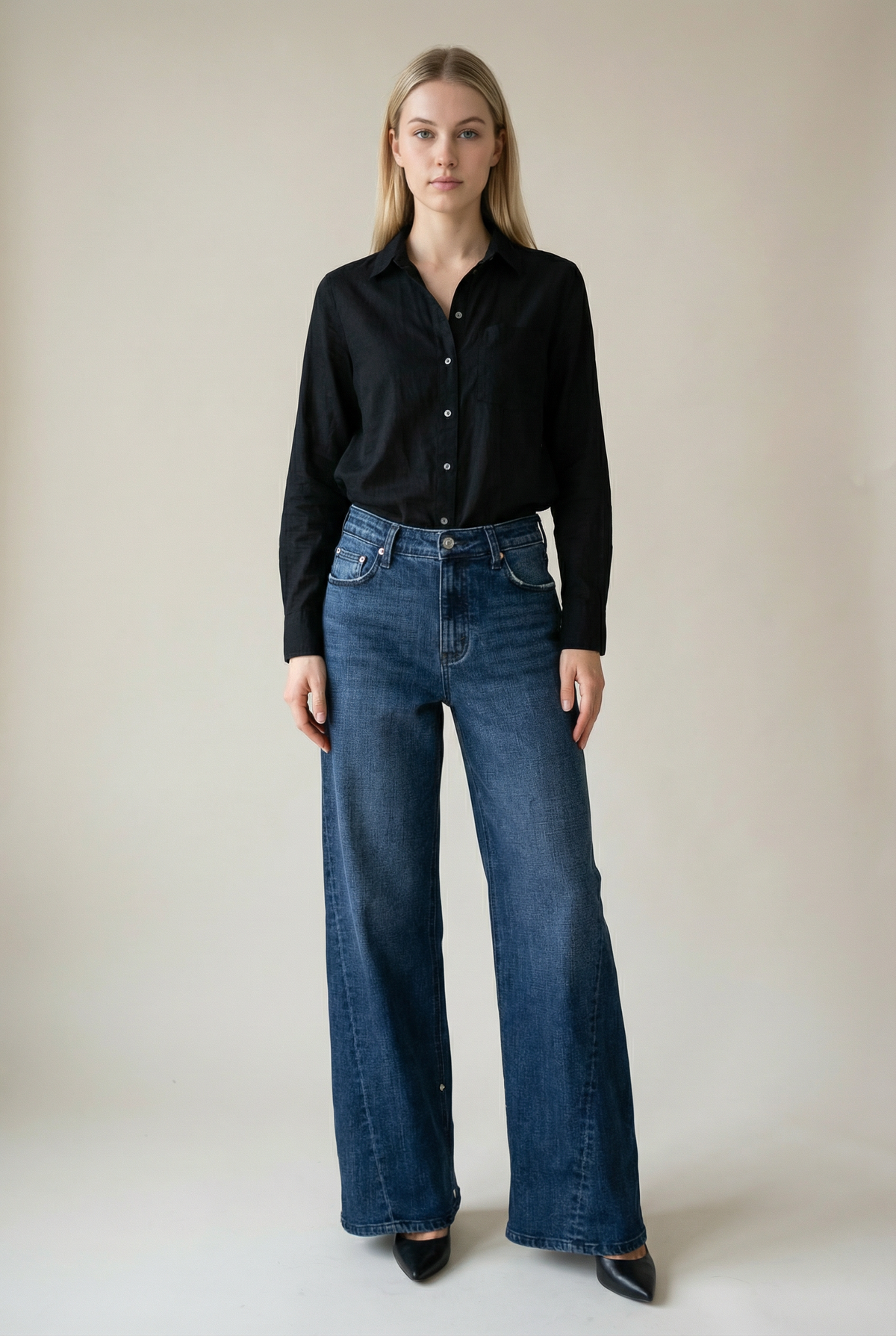 A Line Jean w/inseam transformation