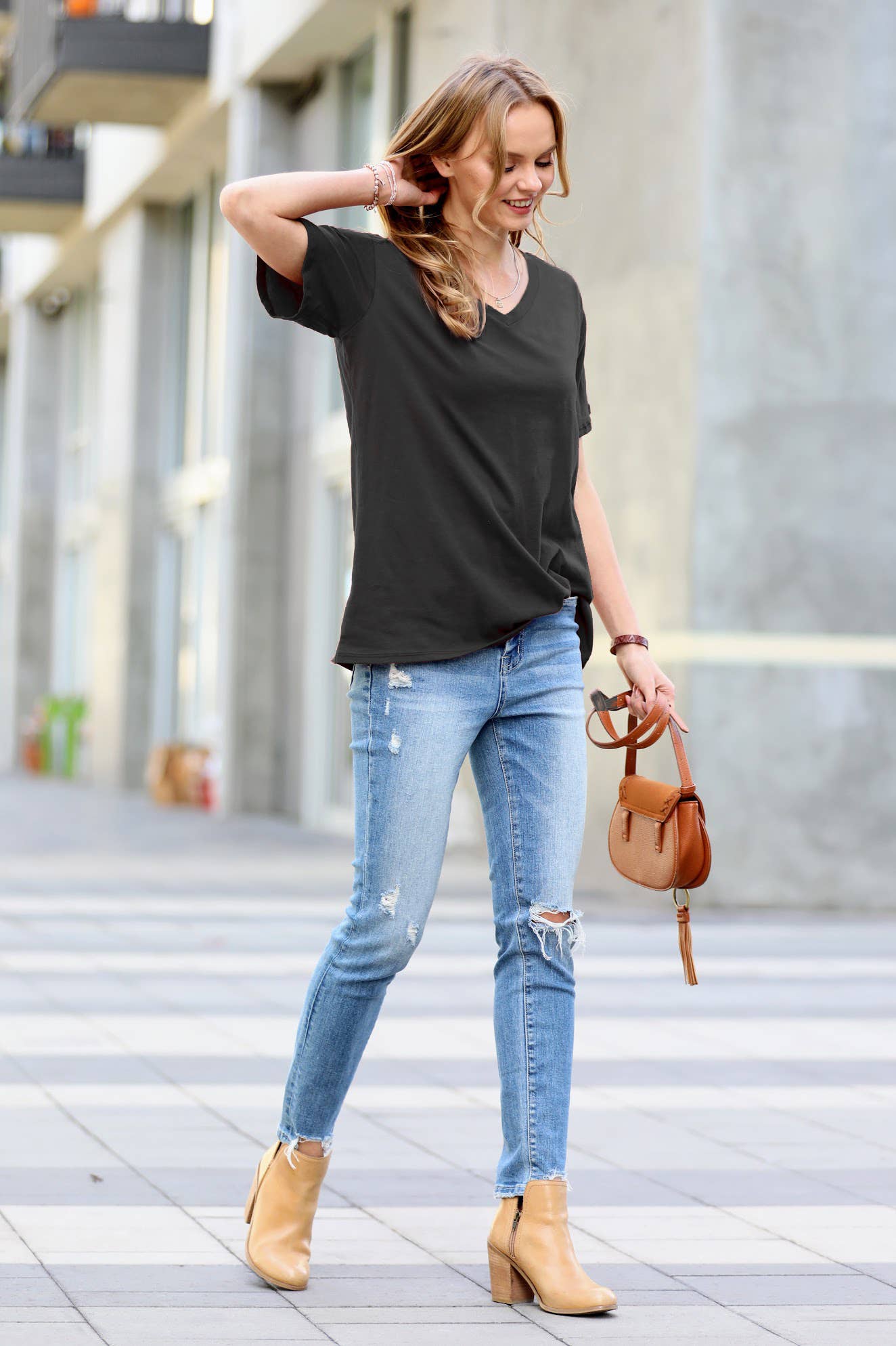 Cotton Boyfriend  V Neck Tee