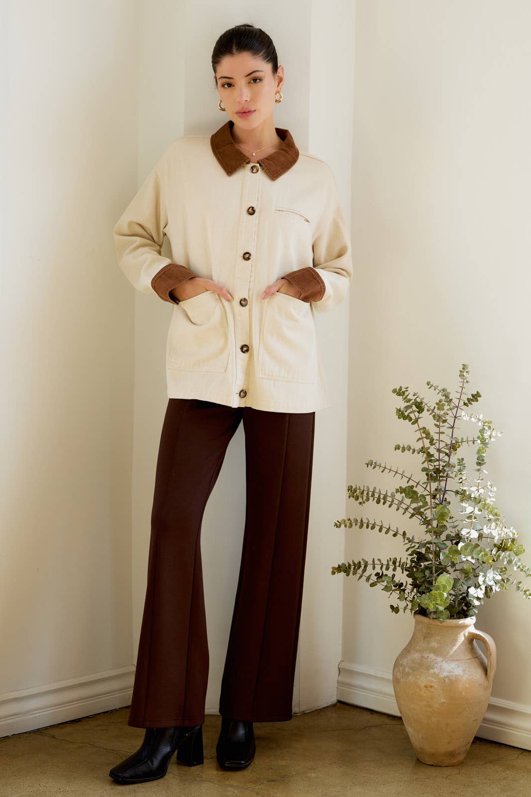 Button-down Barn Coat - Olive