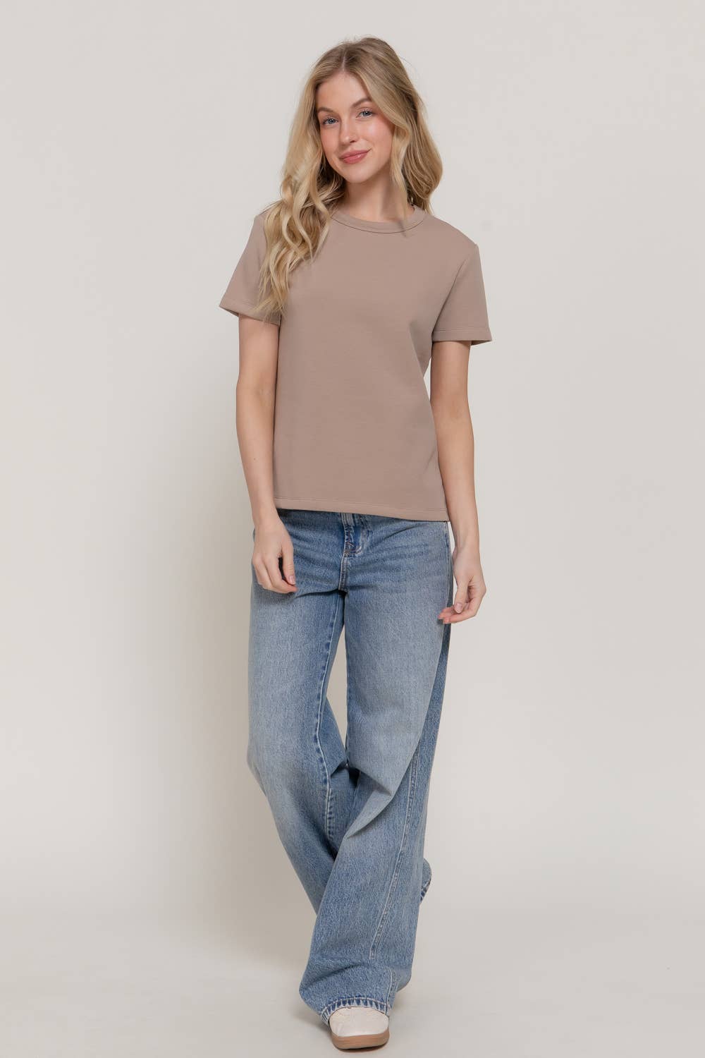 Short Sleeve Jersey Top - Khaki