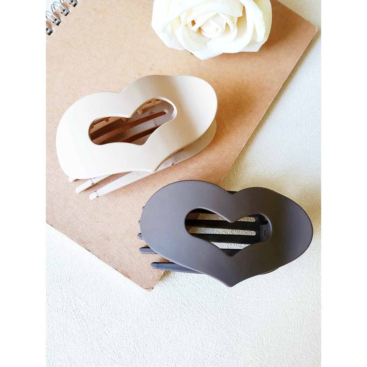 Heart Shaped Flat Hair Claw Clips