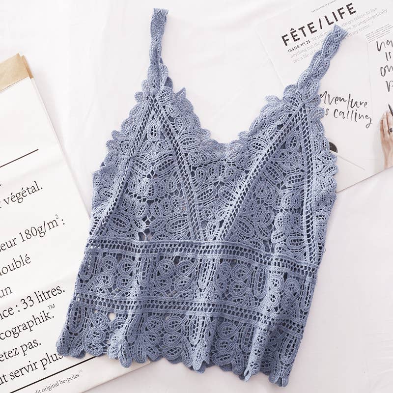 Bohemia Crochet Lace v-neck tank top