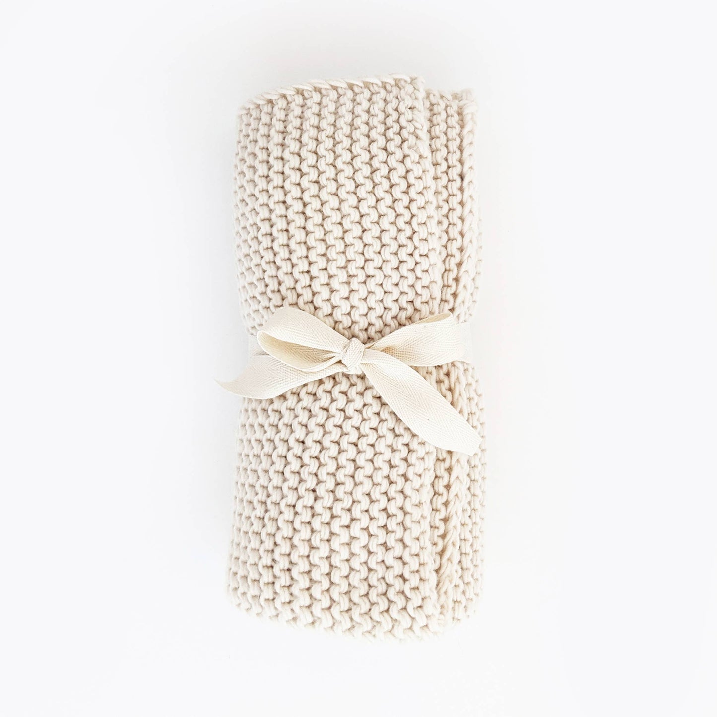 Natural Garter Garter Stitch Knit Baby Blanket