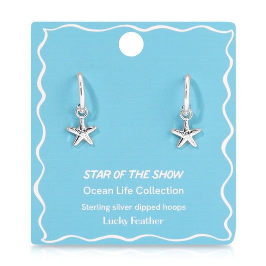 Ocean Life Earrings - Silver - Starfish