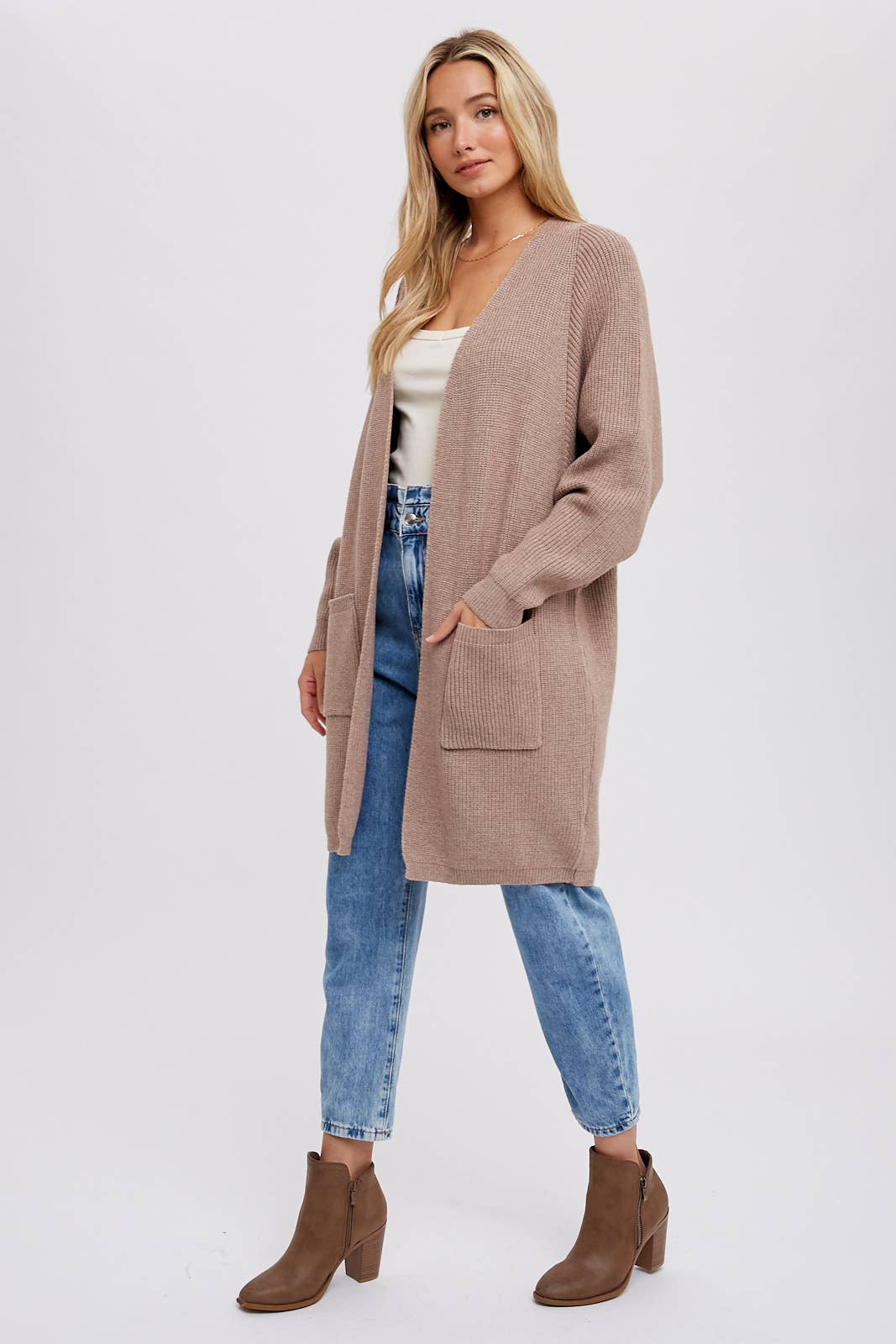 Open Front Dolman Sleeve Cardigan