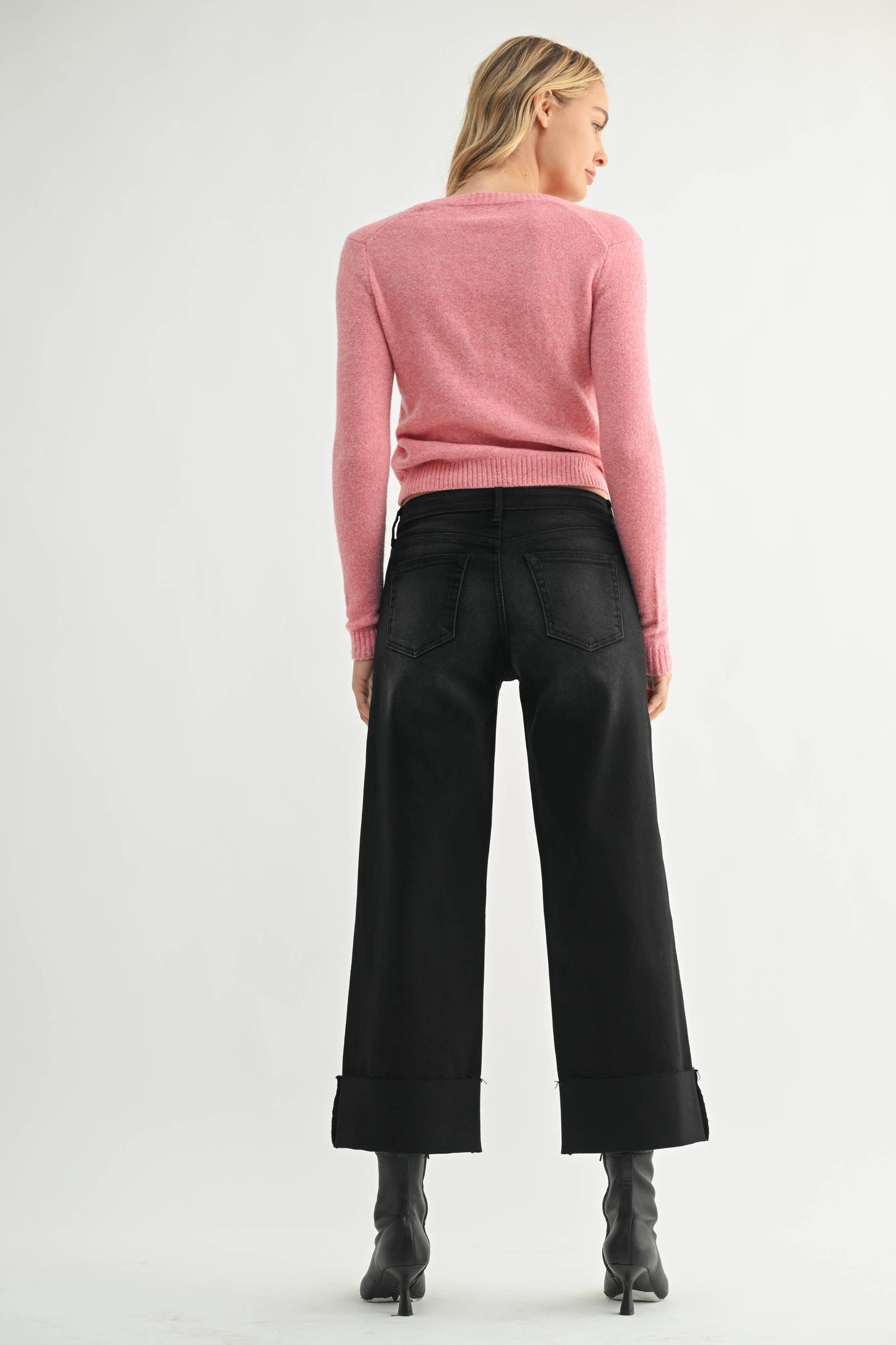Scissor Cut Cuffed Wide Leg
