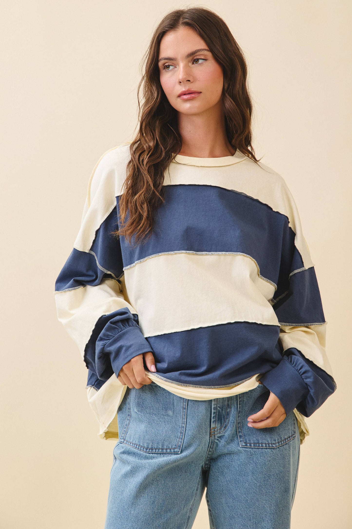 Rugby Long Sleeve Slouchy Top