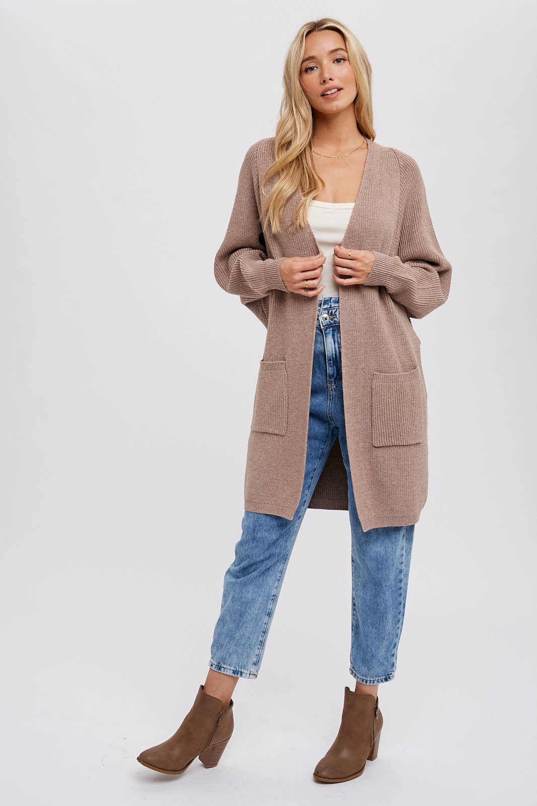 Open Front Dolman Sleeve Cardigan