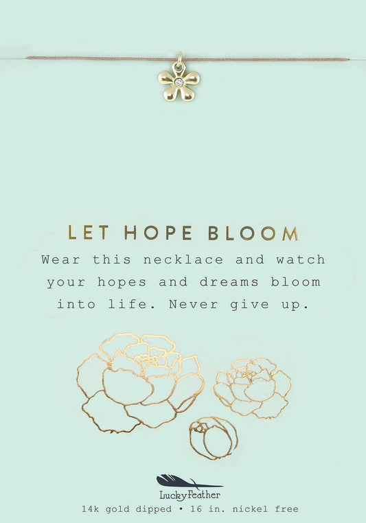 New Moon Gold Necklace - LET HOPE/FLOWER