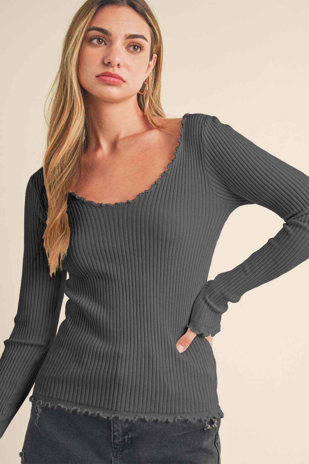 Adalie Top -Charcoal