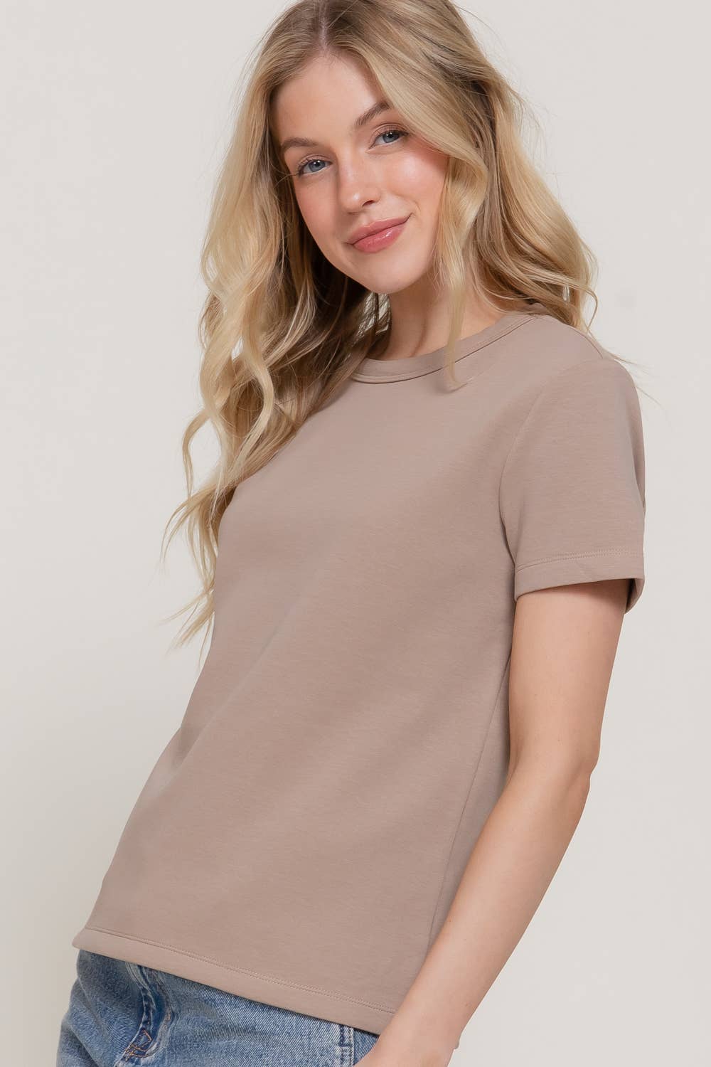 Short Sleeve Jersey Top - Khaki