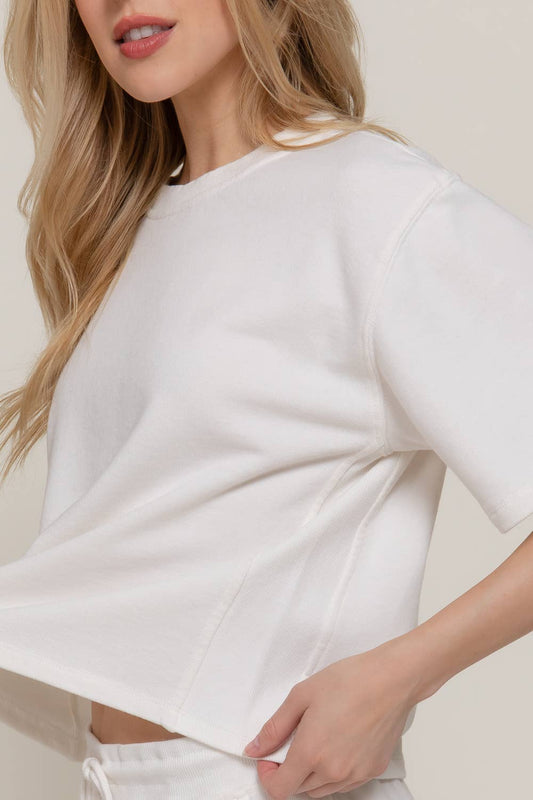 Short Sleeve Jersey Top - White