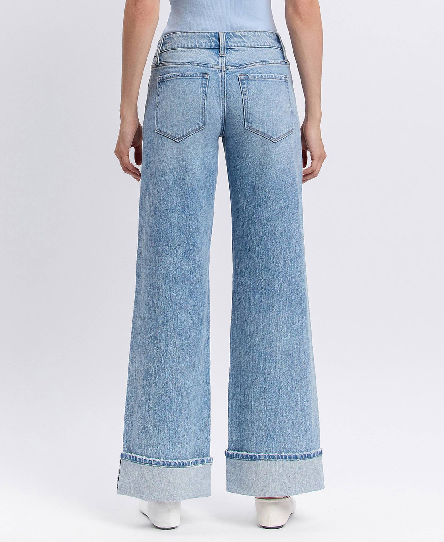 Low Rise Cuffed Jeans