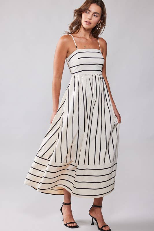 Nautical Striped Maxi Dress