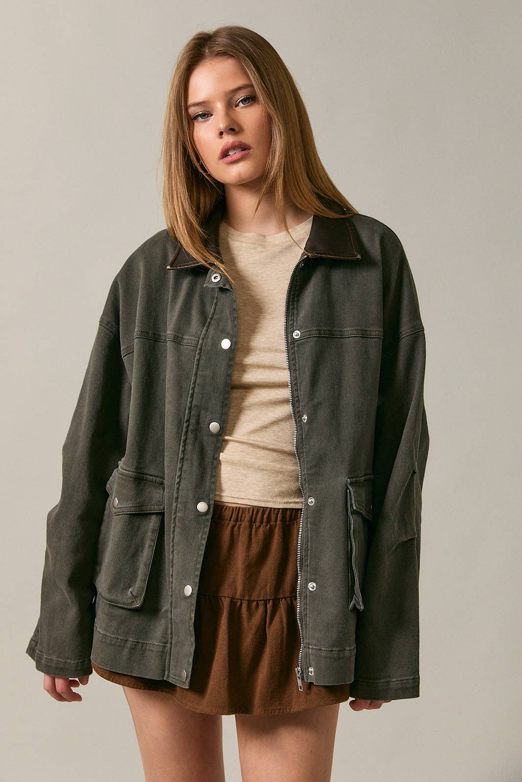 Oversized Washed Barn Jacket