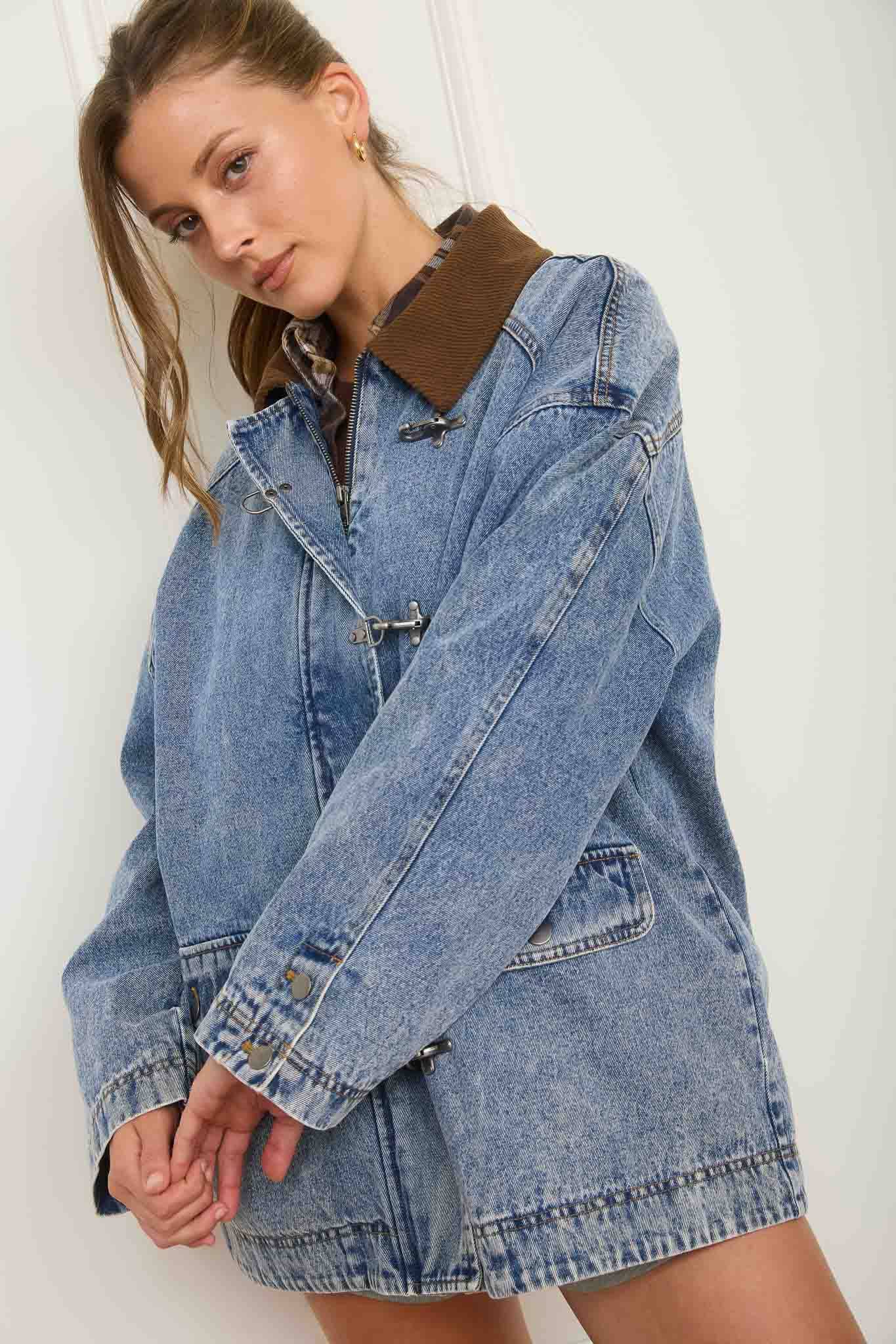 Denim Barn Coat w/hardware closure