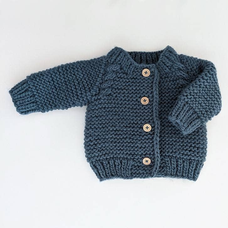 Slate Garter Stitch Cardigan Sweater Baby & Toddler