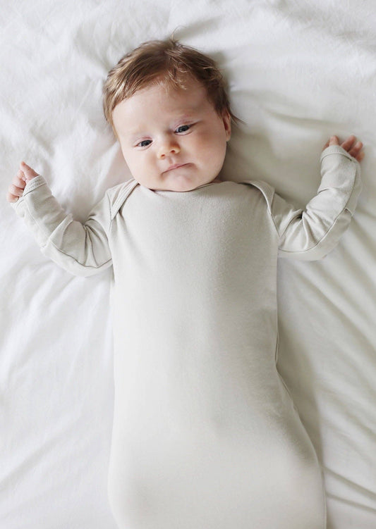 Organic Cotton Knotted Gown - Oat