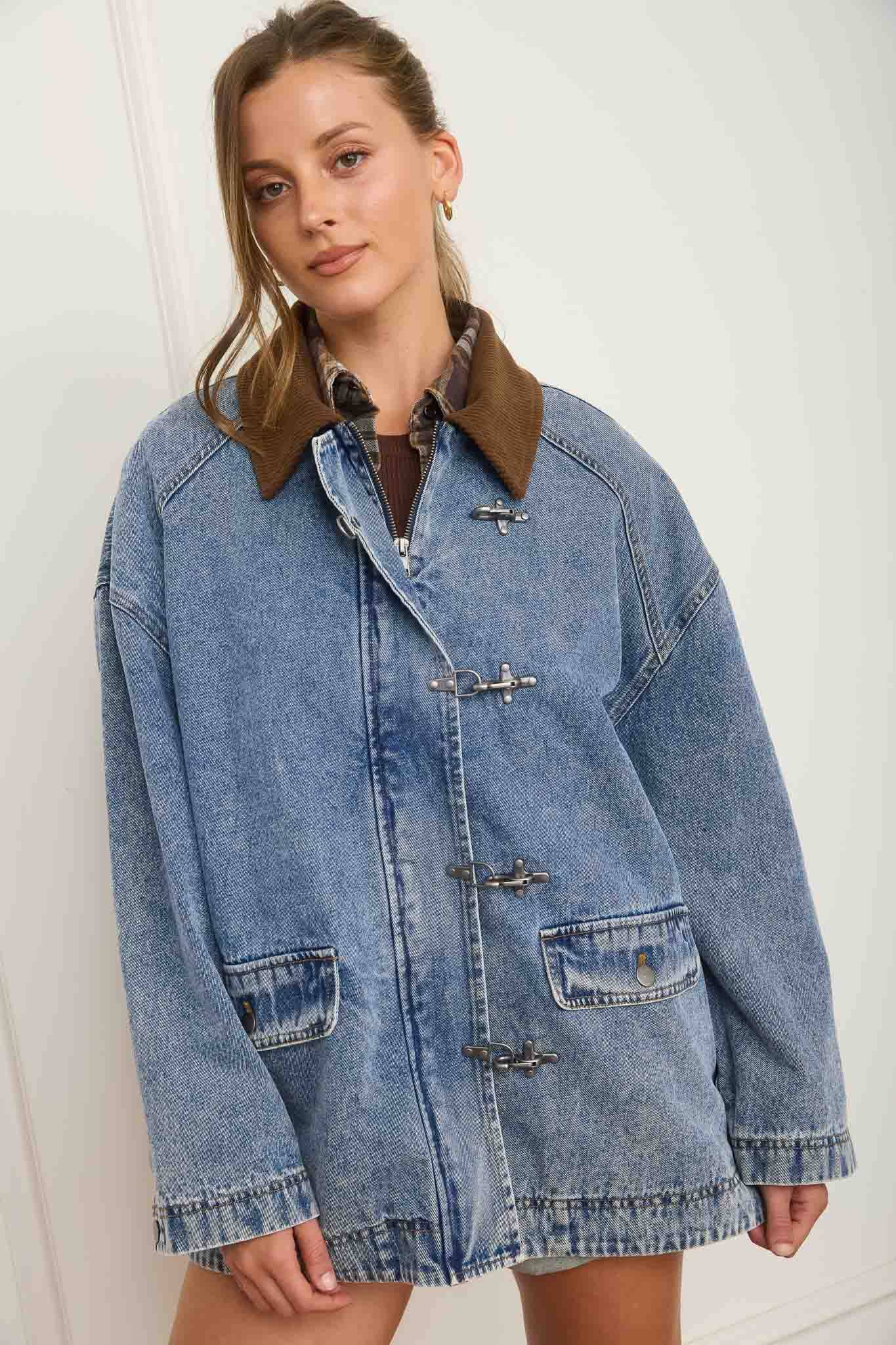 Denim Barn Coat w/hardware closure